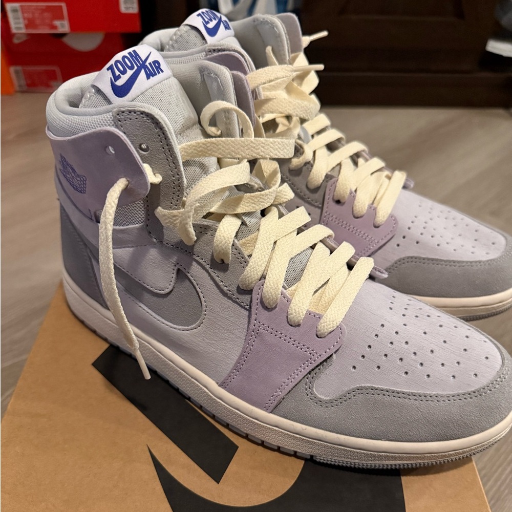 Nike Air Jordan 1 High Lavender & Gray with Cream Laces